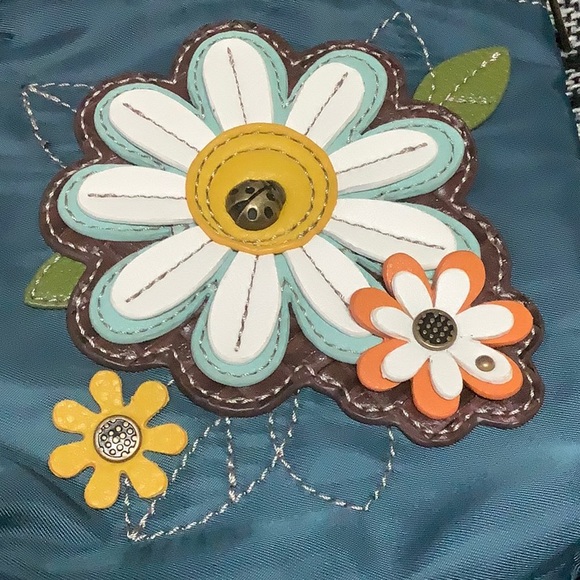 Chala nylon & vegan leather floral crossbody purse - Picture 3 of 10